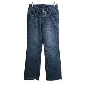 Jag Jeans Women's 4 P Bootcut Mid Rise Flap Pocket Blue Denim 27x30 Whiskered